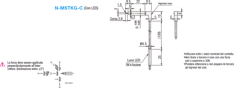 Contattori/Cilindro a L con LED:Immagine relativa