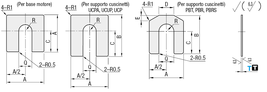 Spessori quadrati per basi motore:Immagine relativa
