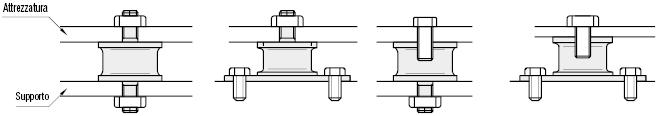 Supporti in gomma antivibrazioni elettroconduttiva/Fil. su lato, maschiatura sull'altro:Immagine relativa