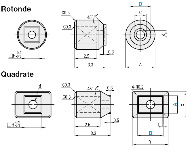 Mini ventose/Rotonde/Quadrate:Immagine relativa