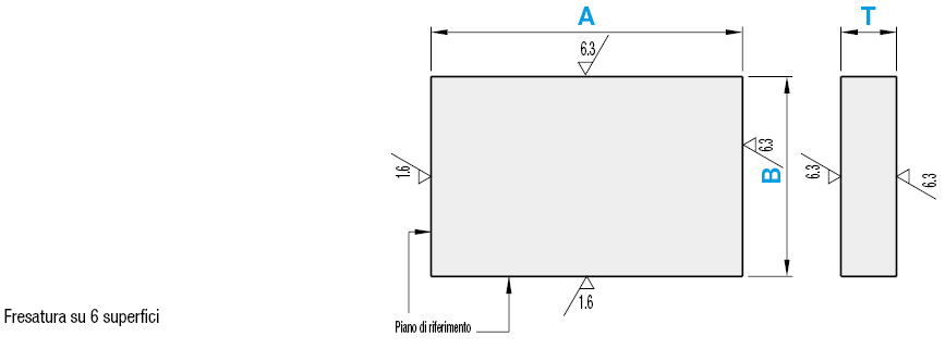 Piastre in acciaio pretemprato/Dimensioni A, B e T configurabili:Immagine relativa