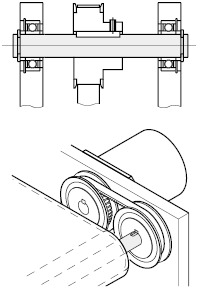 Alberi rotanti/Gole per anelli di sicurezza e sedi chiavetta sui due lati:Immagine relativa