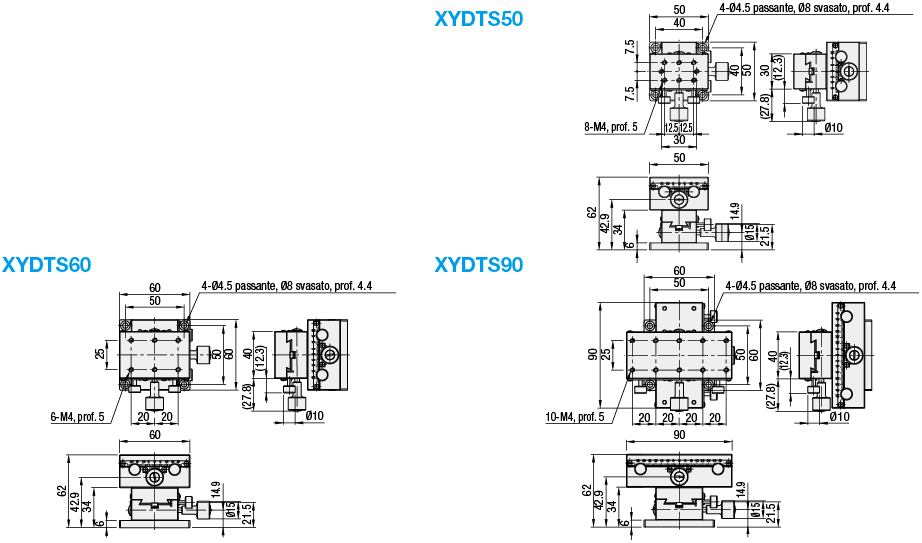 Tavole a coda di rondine con precisione standard - XY:Immagine relativa