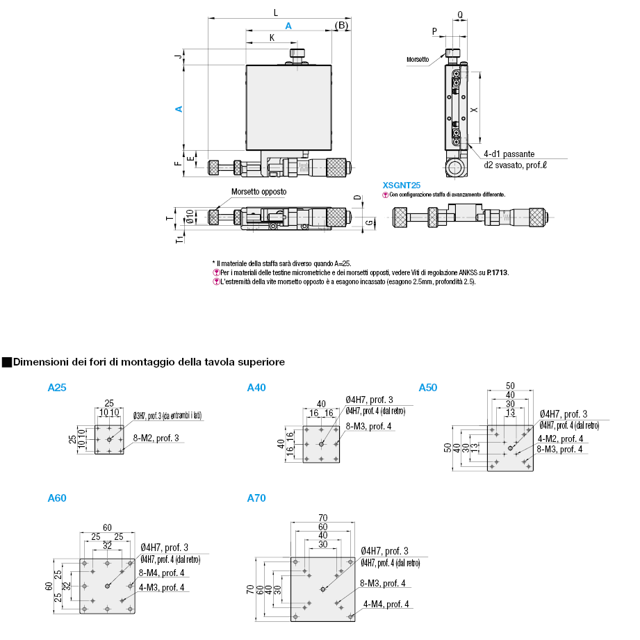 [Alta precisione] Asse X/Testina micrometrica/Morsetto opposto con manopola/a sfere:Immagine relativa