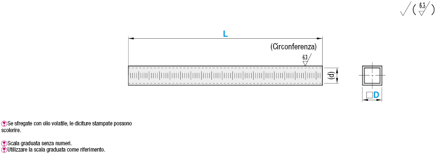 Montanti per supporti/Profilati quadrati/Calibrati/Lunghezza configurabile:Immagine relativa