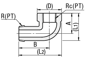 Raccordi per tubi ad alta pressione/Gomito a 90°/Maschiati e filettati:Immagine relativa