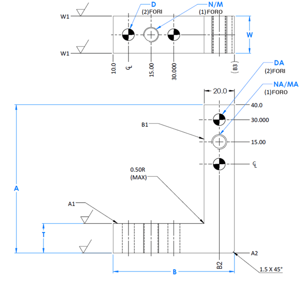 [NAAMS] Blocco a L configurabile 3x3 con fori laterali:Immagine relativa