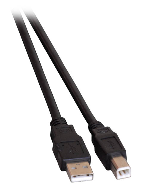 Cavo USB 2.0 di alta qualità, certificato, maschio A / maschio B - nero 4121-1.8M