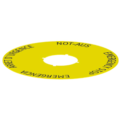Rontron R Juwel / Targhetta autoadesiva gialla prestampata in 4 lingue