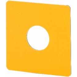 Etichetta, spegnimento di emergenza, H x L = 50 × 50 mm, gialla, con scritta non standard