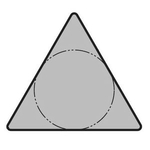 Tipo triangolare a 60° positivo senza foro TPGN senza formatruciolo, "ghisa" TPGN110308-KW10