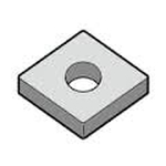 Inserto per tornitura a rombo a 80°, negativo, con foro, CNGG12○○R / L-A3 "per finitura e taglio medio  /  bordi affilati" per alluminio  /  metalli non ferrosi