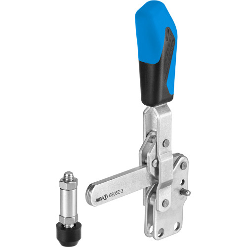 Vertical Toggle Clamp with Blue Handle, 6806E