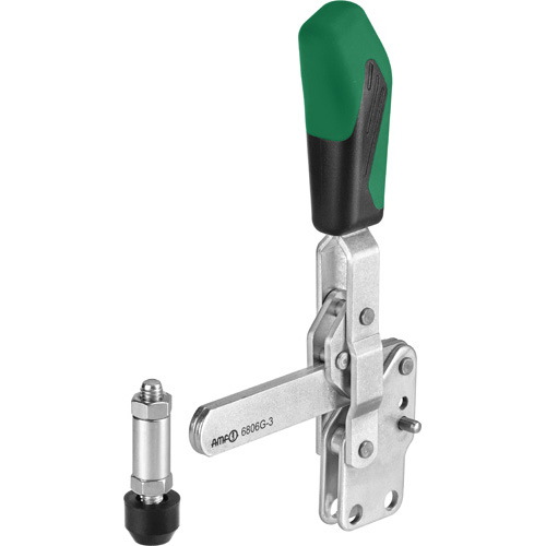 Vertical Toggle Clamp with Green Handle, 6806G