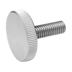 Flat Knurled screws, Stainless Steel 653-M10-30-NI