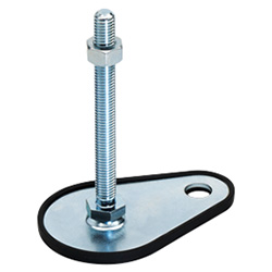 Levelling feet with mounting lug, steel sheet, zinc plated, with and without rub