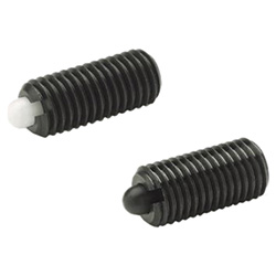 Spring plungers with bolt, Steel 616-M6-S