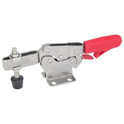 Stainless Steel-Horizontal acting toggle clamps with safety hook, with horizonta