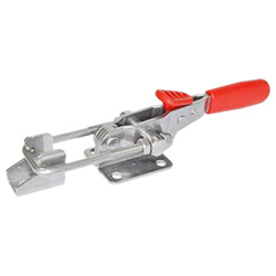 Stainless Steel-Horizontal latch type toggle clamps, with safety hook, with pull