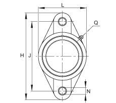 Unità a flangia quadrata INA a due bulloni, plastica, viti di fissaggio nell’anello interno, guarnizione a R 0517325800000