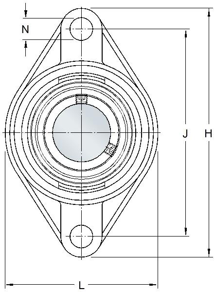 SKF Y-Tech unità flangia quadrata con flangia ovale, materiale composito, fissaggio a grano e guarnizione multipla
