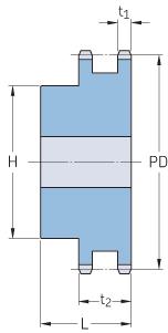 Prese duplex SKF con mozzo 1” x 17 mm per catene 16B-2