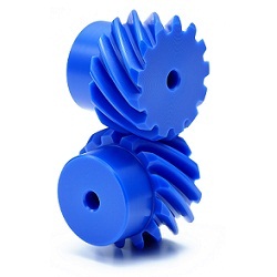 Ingranaggio elicoidale m2 blu (resina acetalica)