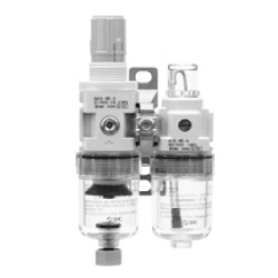 AC10A-40A-A (FRL), nuovo modello modulare, filtro regolatore + lubrificatore AC20A-F02CM-A
