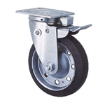 Ruote per attrezzature (girevoli) / In acciaio, per carichi medi e leggeri, a piastra, serie S, pedale anteriore, girevole/fissa commutabile SJ-150NB-KF