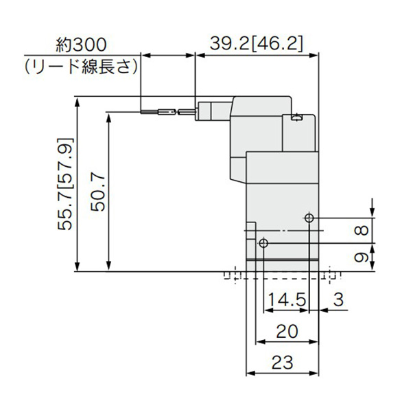 M-type plug connector (M): SYJ5□2-□M□□-M5(-F) dimensional drawing