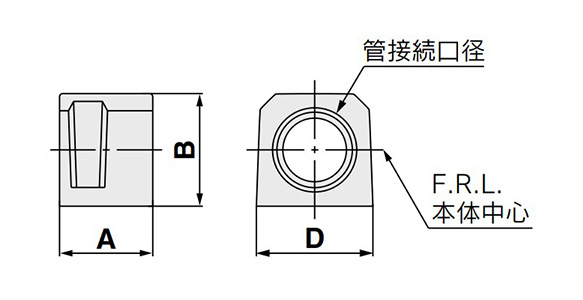 AC Series Air Combination Piping Adapter attachment dimensional drawing