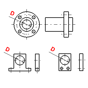 Supporto a flangia quadra autoallineante 20 mm