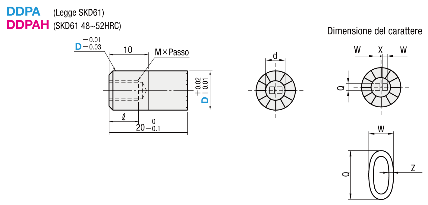 Date Marked Pins For Die Cast - Punch Type / Press Fit Type - 