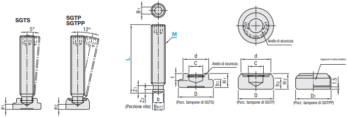 Kit grani di riferimento/Con punta di spinta:Immagine relativa