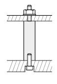 Montanti cilindrici/Filettatura su un lato/maschiatura sull'altro/sede chiave standard:Immagine relativa