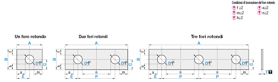 Spessori quadrati - Fori asolati e rotondi:Immagine relativa