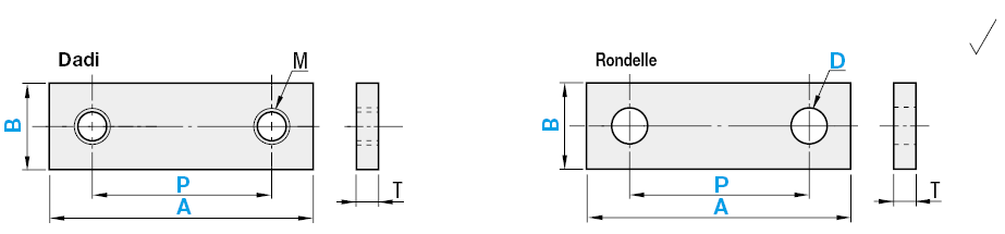Rondelle e dadi rettangolari con due fori per gioco:Immagine relativa