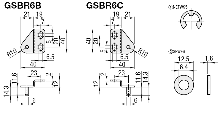 Staffe di montaggio per molle a gas FGS/FGSS:Immagine relativa