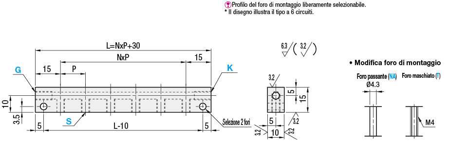 Blocchi collettore - Pneumatici/salvaspazio/10x15/2 ingressi:Immagine relativa