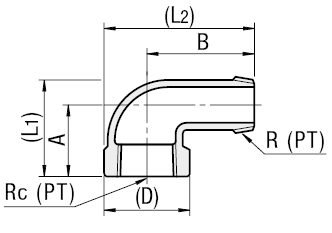 Raccordi per tubi a bassa pressione/Gomito a 90°/maschiati e filettati:Immagine relativa