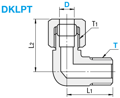 Raccordi per tubi in rame / Giunto a gomito a 90° / Filettati di MISUMI  (DKLPT14-4)