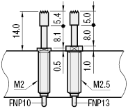 Assemblaggio sonde a contatto/Manicotto in resina (FNP22):Immagine relativa