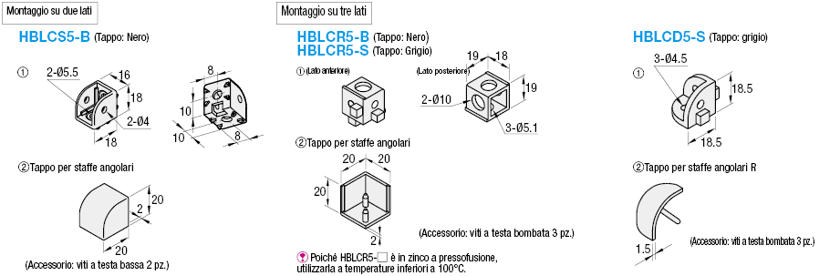 Serie 5/Staffe set angolari tipo R:Immagine relativa