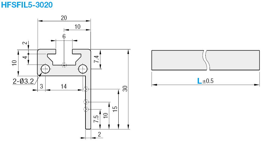 Profilati in alluminio per porte scorrevoli / Orizzontali, di MISUMI  (HRLPL6) | MISUMI Online Shop - Scegliere, configurare, ordinare