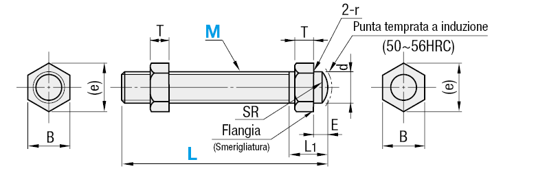 Viti di sollevamento/Con flangia, punta SR:Immagine relativa