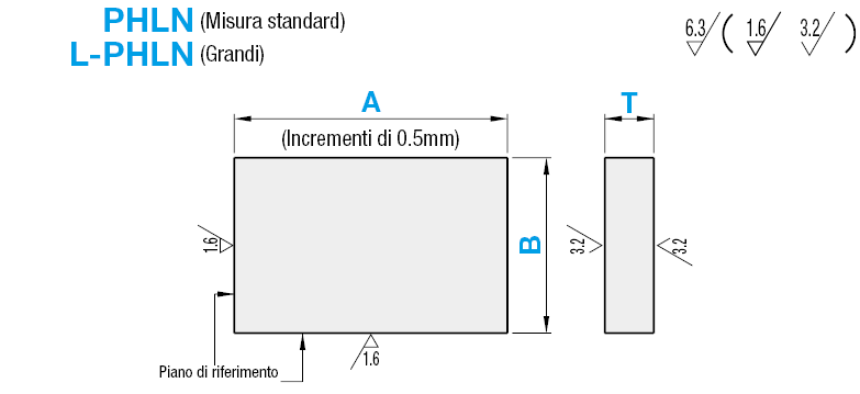 Piastre in alluminio EN AW-5052 Equiv./Alta precisione/Dimensioni A e B configurabili:Immagine relativa