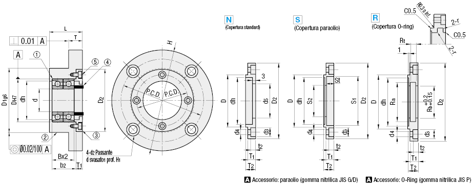 Contatto angolare/Con flangia:Immagine relativa