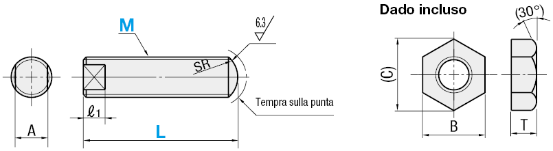 Viti finecorsa di regolazione/Con sede chiave/L selezionabile/filettatura fine:Immagine relativa