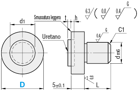 Perni finecorsa/A pressione con uretano:Immagine relativa