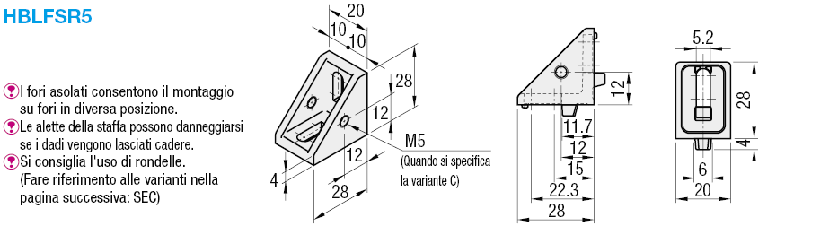 Serie 5/Staffe con fissaggio a dadi:Immagine relativa